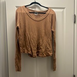 We The Free Brown Long Sleeve Top